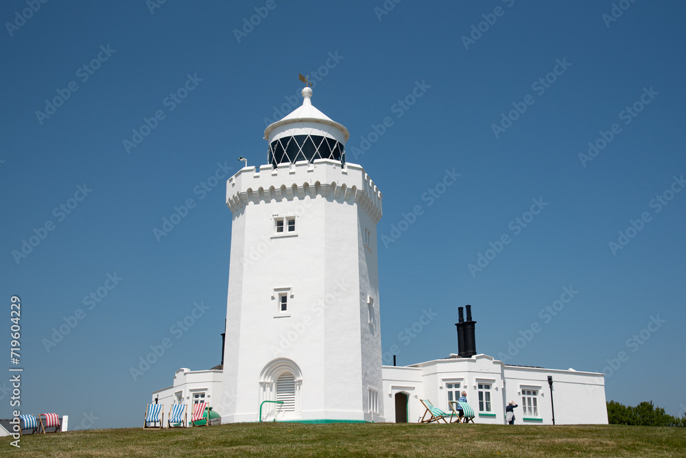 South foreland light houses. White cliffs of Dover Kent. South foreland light houses. White cliffs of Dover Kent.