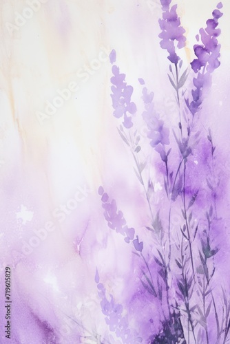 Lavender watercolor abstract painted background on vintage paper background