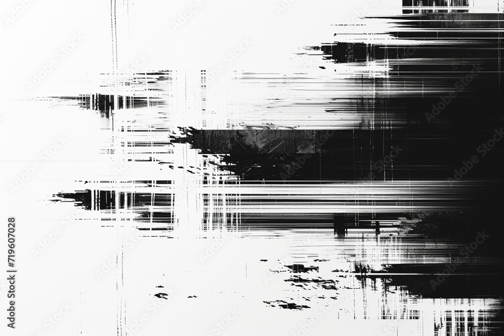 Clean White Glitch Dynamics: Video effects with a clean white glitch overlay and minimal black elements, offering a modern and dynamic visual experience