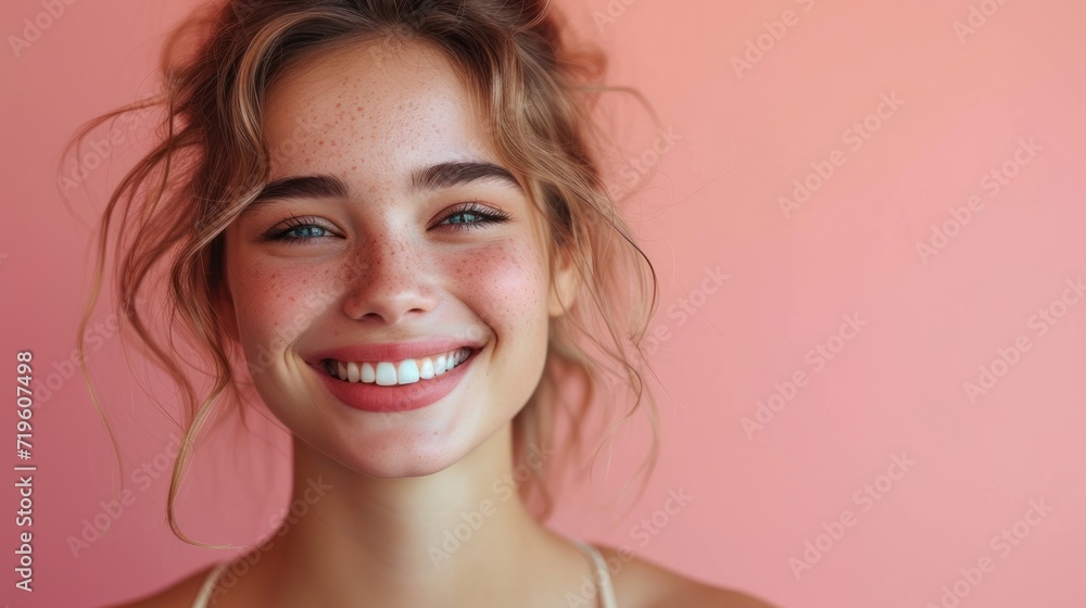 a woman with freckled hair and a necklace smiling at the camera with freckled hair and freckled freckled freckles on her face. a woman with freckled hair and a necklace smiling at the camera with freckled hair and freckled freckled freckles on her face.
