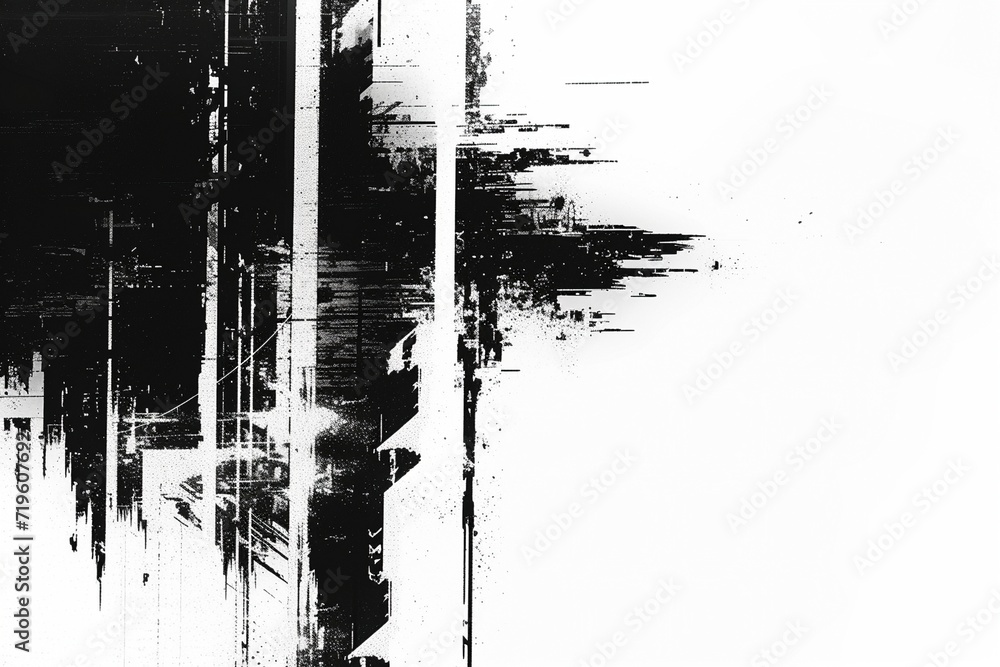 White Glitch Impact: Video effects featuring impactful white glitch elements paired with minimal black accents, creating a visually striking composition White Glitch Impact: Video effects featuring impactful white glitch elements paired with minimal black accents, creating a visually striking composition