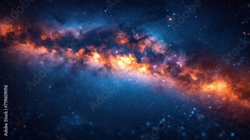  a close up of a very colorful space with a lot of stars and a bright orange and blue light coming out of the center of the center of the space.