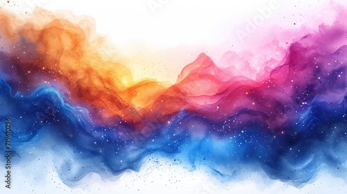  a multicolored cloud of smoke on a white background with a white space in the middle of the image and a white space in the middle of the image. © Jevjenijs