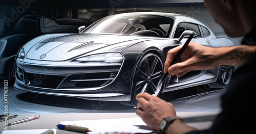 painted car, car cartoon, draws car pencil, sketching car, Concept car sketch, drawing sketch © elina
