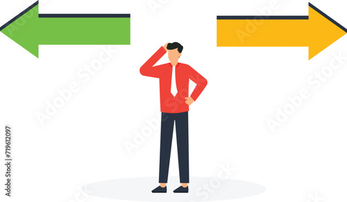 Confusion and frustration or decision making mess and dilemma or complicated problem, Lack of understanding and uncertain concept,
