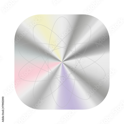 Hologram icon, texture holographic sticker, product quality guarantee badge.