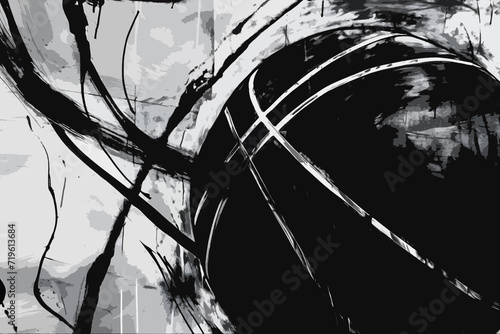 basketball player black and white abstract art © sam