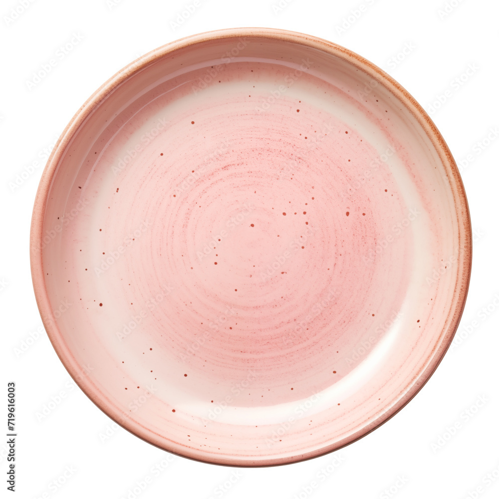Shallow light pink ceramic plate top view for food presentation Stock ...