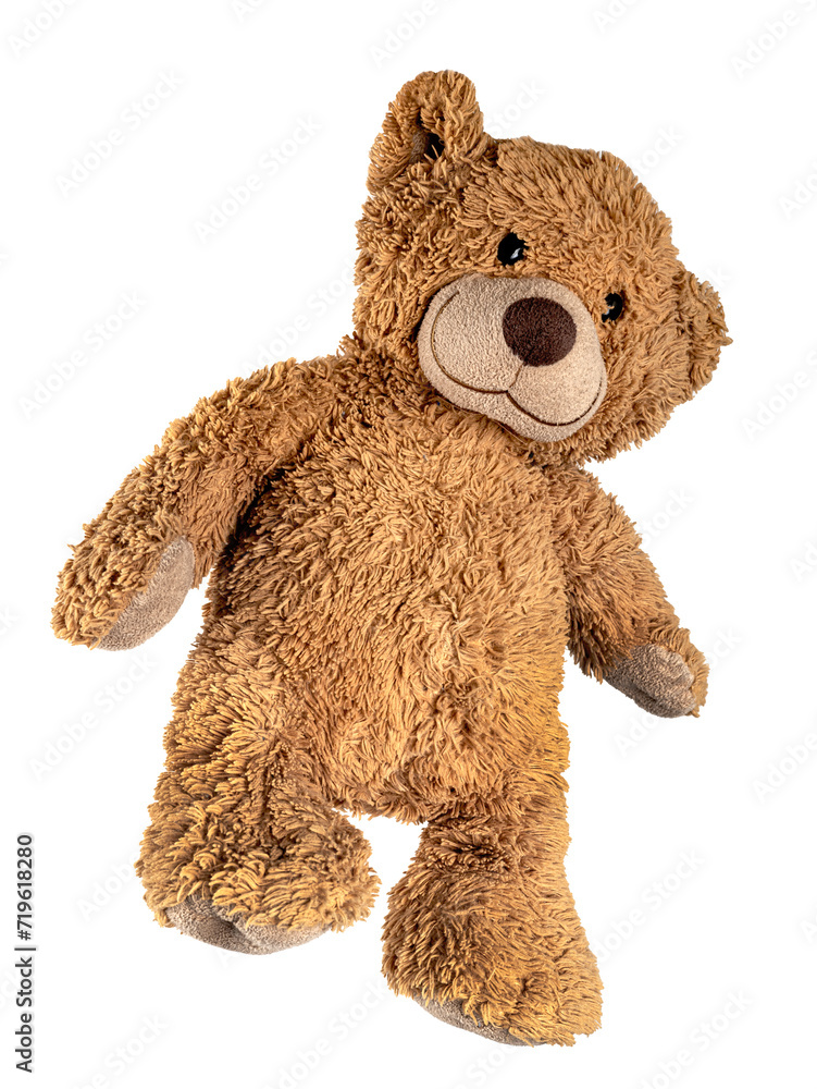 Teddy bear isolated on white. Hanging plush toy. Teddy bear isolated on white. Hanging plush toy.