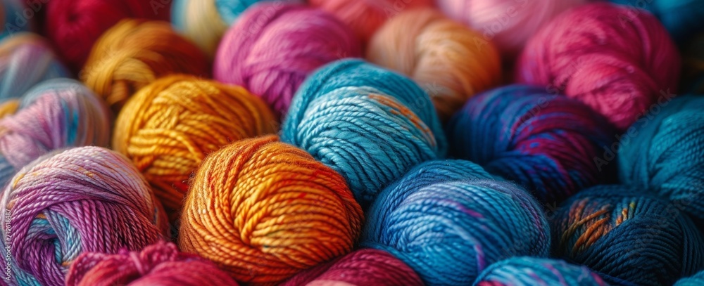 some yarns and knits, in the style of vibrant colorism some yarns and knits, in the style of vibrant colorism