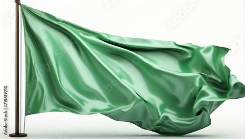 green flag isolated on white background