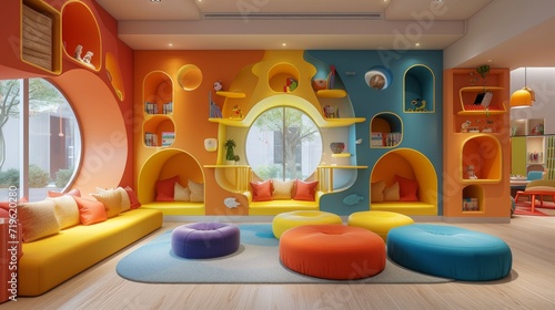 Vibrant, modern interior beckons creativity and joy for children's spaces