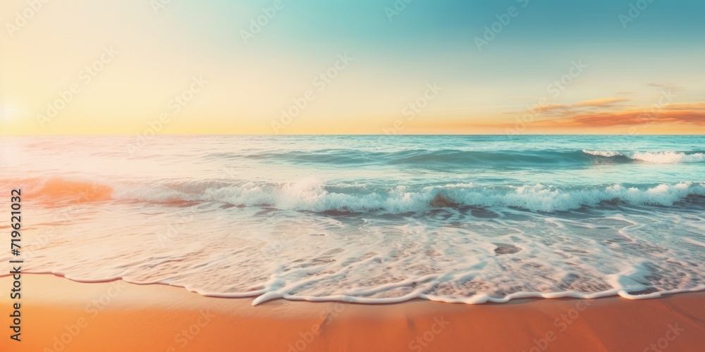 Flawless blurred seascape summer beach background from above.