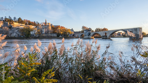 Avignon city and his famous bridge. Photography taken in France in autumn