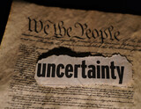 US Constitution with Uncertainty news headline