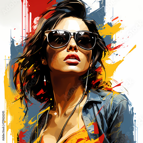 Pop art portrait of a girl ...