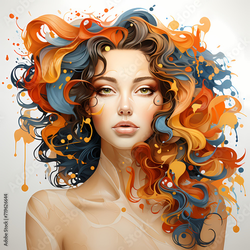Pop art portrait of a girl ...