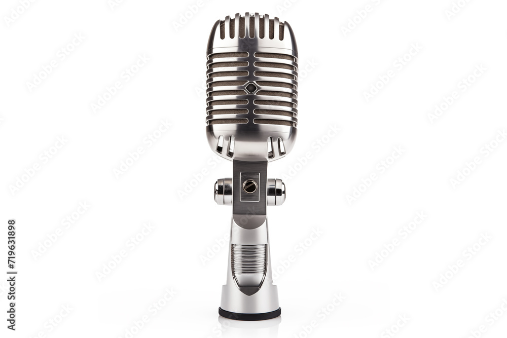 Fototapeta premium vintage microphone isolated on white background