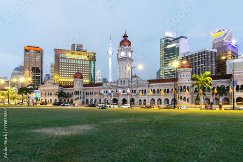Canvas Print Night view of Independence square also knowns as Dataran Merdeka