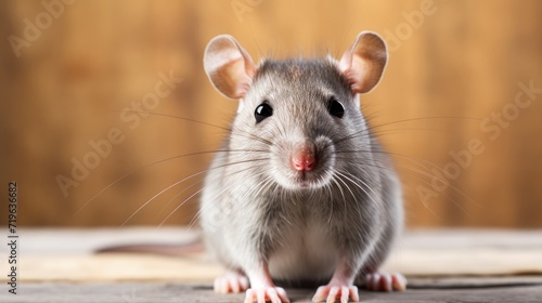 Adorable Rodent: Rat on a clean white background, showcasing the cute and furry charm of this small pet