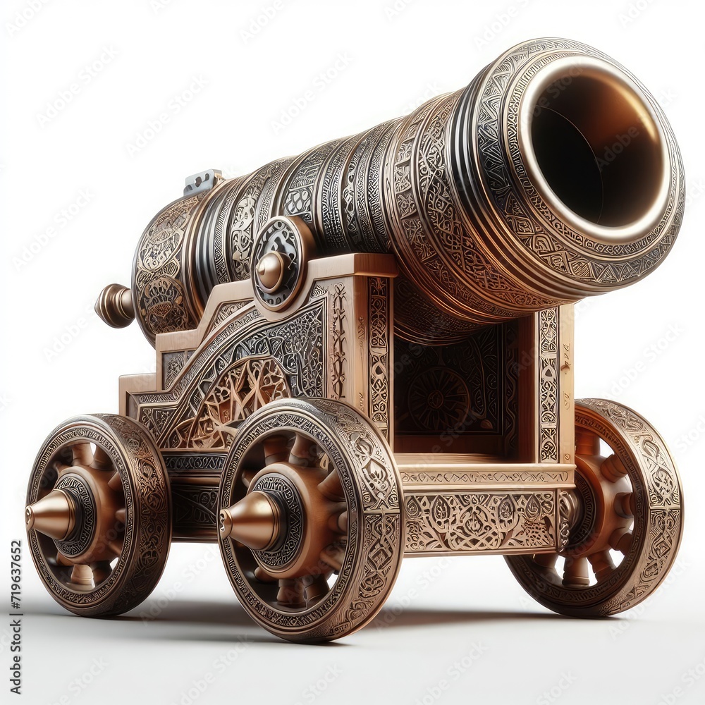 3d illustration of ramadan cannon isolated on white background 3d illustration of ramadan cannon isolated on white background