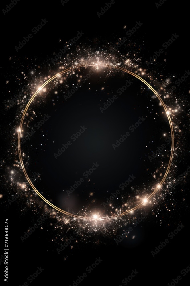 Onyx moonbeam glitter circle of light shine sparkles and rose gold moonlight spark particle