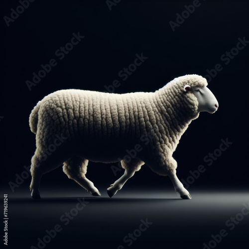 sheep and lamb, Funny sheep, looking at camera, Bleating, Oveja o cordero, oveja divertida, high quality portrait, isolated black background photo