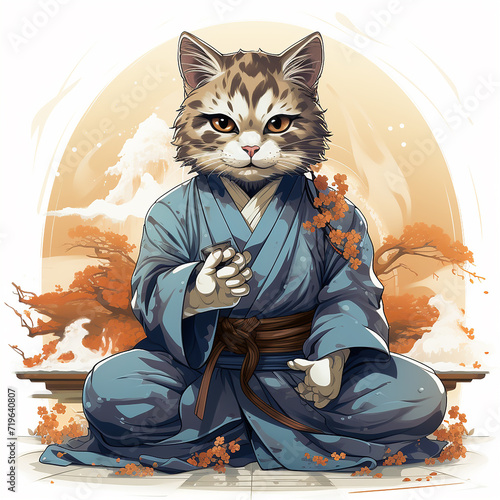 a_cartoon_cat_practicing_krav-maga_flat_colors_isolat