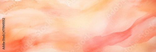Peach watercolor abstract painted background on vintage paper background