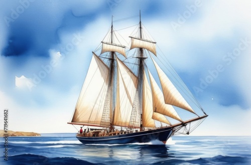 Sailboat in the ocean Sailing