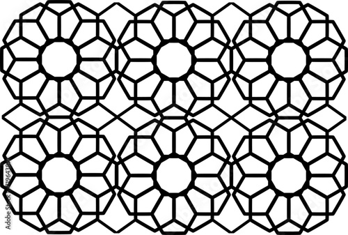 Seamless Islamic ornament isolated on white background, ready for design element.