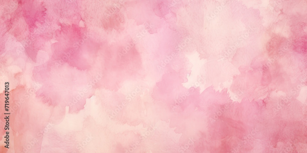 Pink watercolor abstract painted background on vintage paper background
