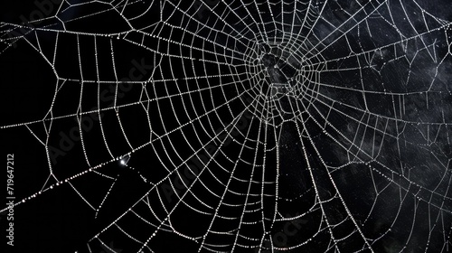 Enchanting Intricacies: A Glimpse into the World of Cobwebs on a Mysterious Black Canvas