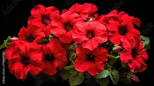 Wallpaper Mural Bouquet of red petunias isolated on a clean white background, showcasing the vibrant colors and floral elegance of these garden blossoms, perfect for conveying the charm of botanical beauty Torontodigital.ca
