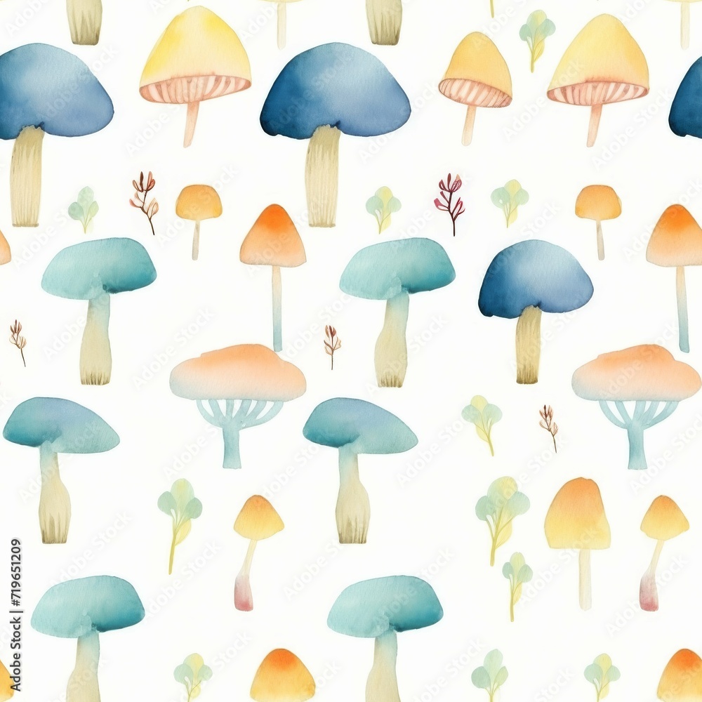 Group of Mushrooms on a White Background