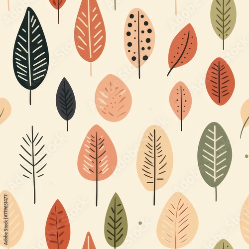 Assorted Colored Leaves on White Background