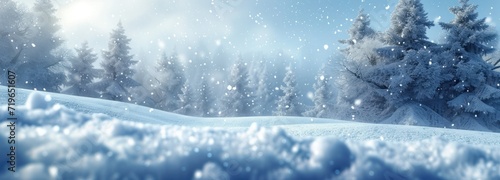 Snowy Landscape With Backdrop of Trees © FryArt Studio
