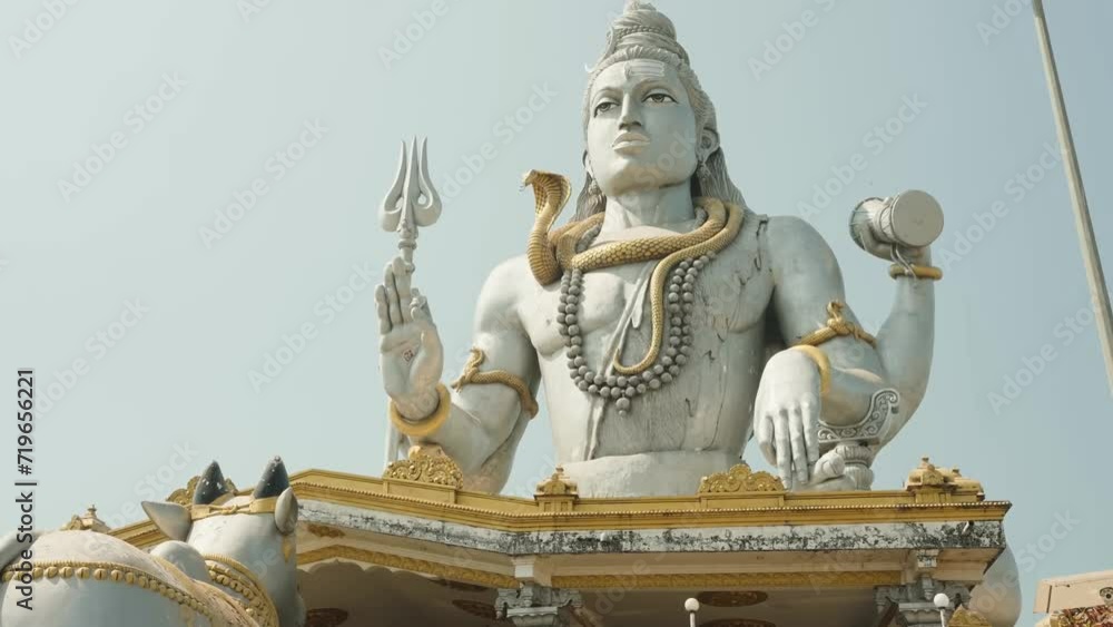 Vidéo Stock Big Shiva. Lord Shiva Statue in Murudeshwar, Karnataka