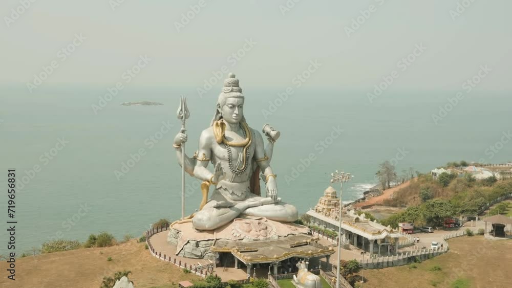 Vidéo Stock Big Shiva. Lord Shiva Statue in Murudeshwar, Karnataka