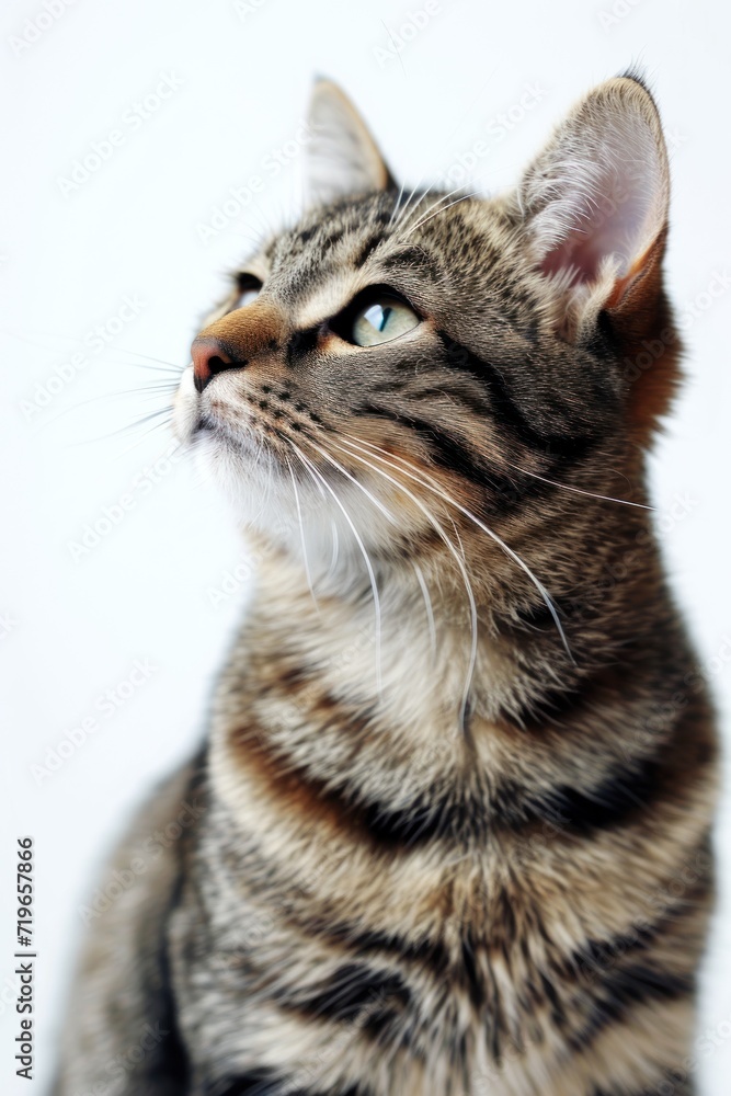 Close-Up of Cat With White Background