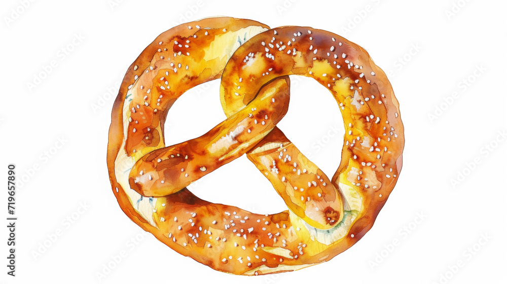Pretzel or Brezel on white background. Bread in the shape of a twisted string of dough popular in German-speaking countries. National Pretzel Day on April 26th honors one of America's favorite snacks. Pretzel or Brezel on white background. Bread in the shape of a twisted string of dough popular in German-speaking countries. National Pretzel Day on April 26th honors one of America's favorite snacks.