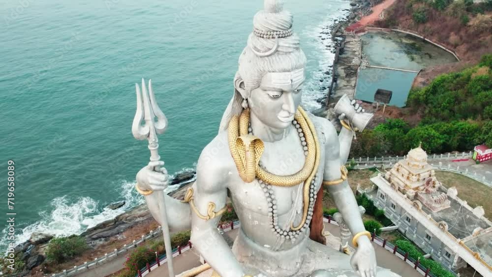 Vidéo Stock Big Shiva. Lord Shiva Statue in Murudeshwar, Karnataka