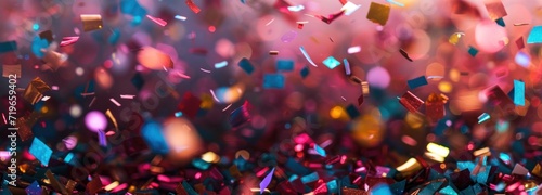 Colorful Confetti Cascading From the Sky © FryArt