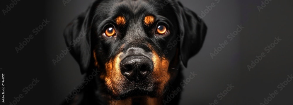 Fototapeta premium Close-Up of Dog With Black Background