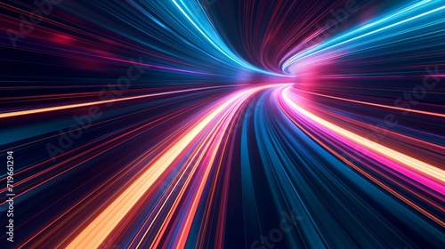 Abstract speed line background. Dynamic motion speed of light. Technology velocity movement pattern for banner or poster design