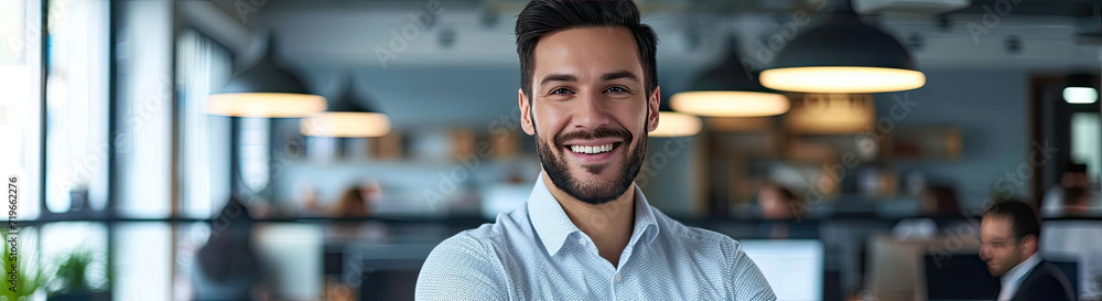 Smiling Bearded Man Looking Directly at the Camera Smiling Bearded Man Looking Directly at the Camera