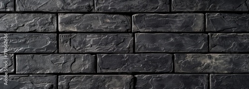 Dark Black Brick Wall With Minimal Light