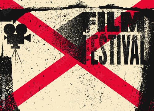 Film Festival typographical vintage grunge style poster design. Retro vector illustration.