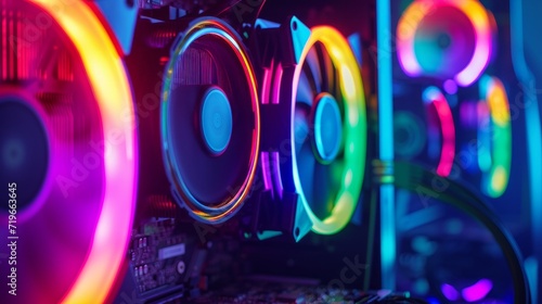 Computer case cooling fan with RGB lighting photo