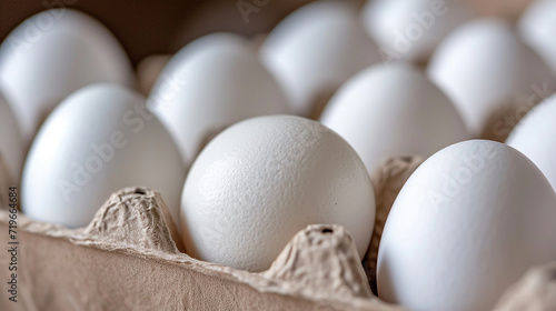  Eggstravaganza  Close-Up of Several White Eggs in a Brown Nest   